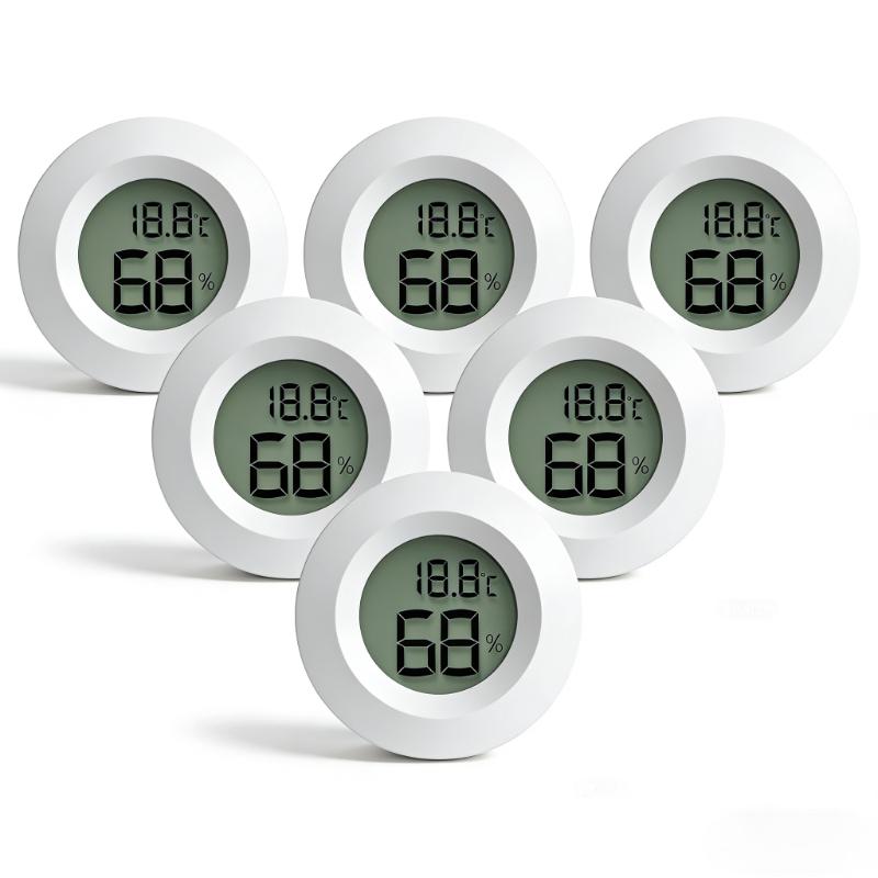 NEW Mini Hygrometer Thermometer Fahrenheit or Celsius Meter Digital LCD Monitor Indoor Room Round Humidity Temperature Gauge 2