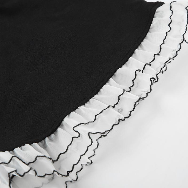 Женский стиль суда кружево кружево через веревку бант столкновение цветов бюстье чистое желание девушки корсет тонкий сотня сексуальных топов