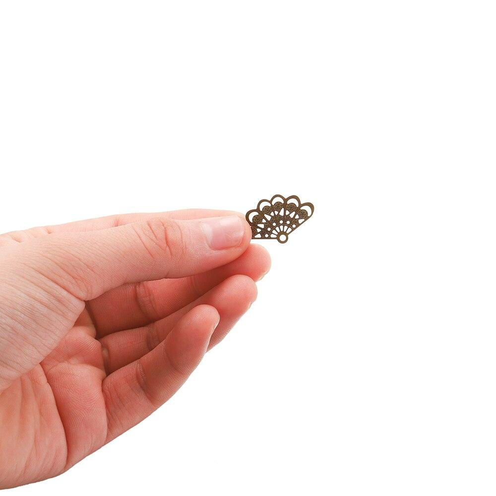 50 шт./лот, металл, латунь, филигрань, секторная форма, подвески, ожерелье, кулон для изготовления ювелирных изделий своими руками, принадлежности для изготовления ювелирных изделий, кулон, браслет
