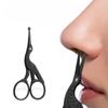 Black Round Head Nose Hair Scissors Stork Beauty Scissors for Eyebrows Nose Hair Beard Ear Hair Eyebrow Scissors Stainless Steel