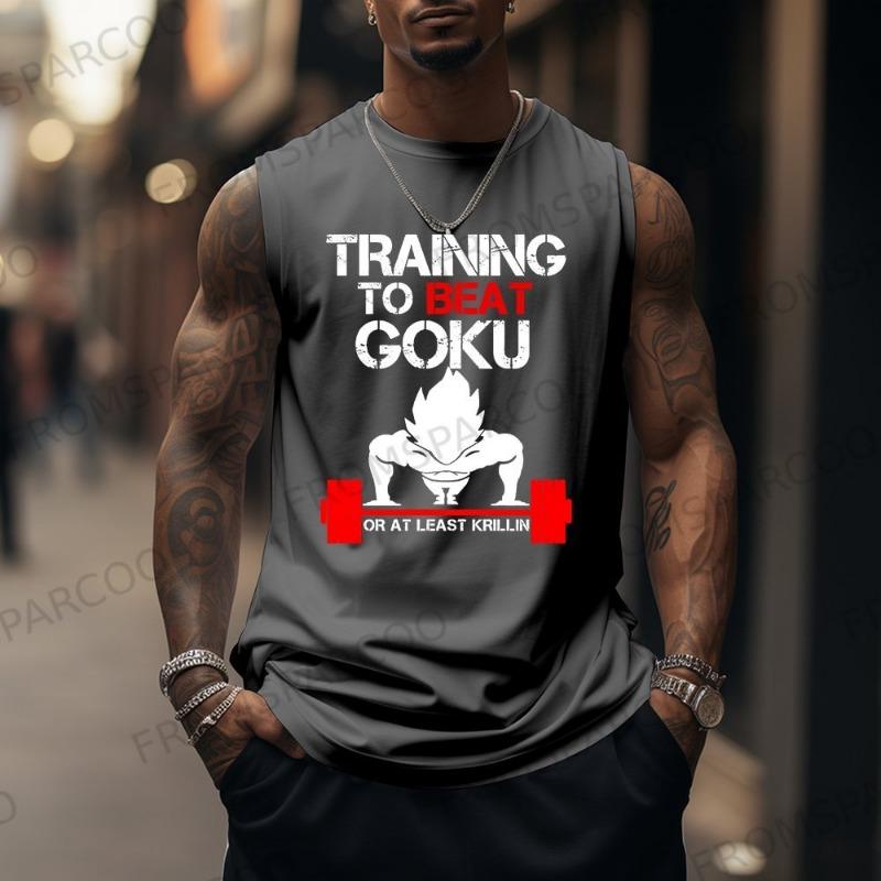 Новый Аниме Dragon Ball Топ без рукавов с принтом Гоку Мужской Повседневный Свободный Спортивный Летний Модный Чистый Жилет ins