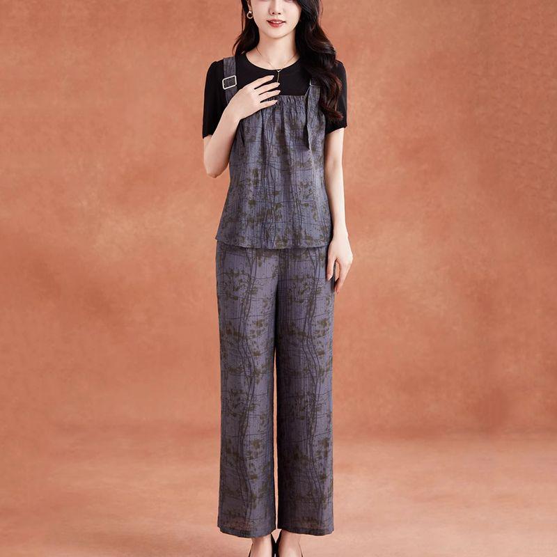 Летняя мода 2025 года: Трендовый комплект из двух вещей в уличном стиле инфлюенсера с брюками широкого кроя