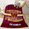 Commanders Football Team Personalized Text Blanket Gift Customizable Blanket Soft Warm Cozy Perfect for Nap Home Decor Seaside Living Room
