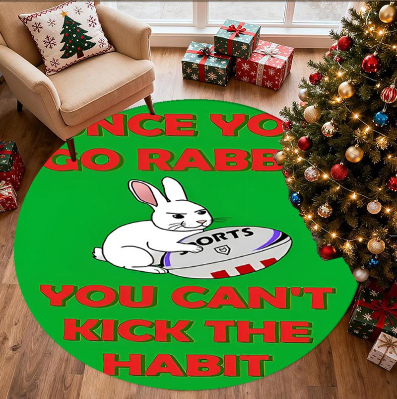 South Sydney Rabbitohs Pattern Round Rug, Indoor/Outdoor Mat, for Picnic, Gameroom, Bedroom, Office, Living Room, Home Decor Carpet, Birthday Gift