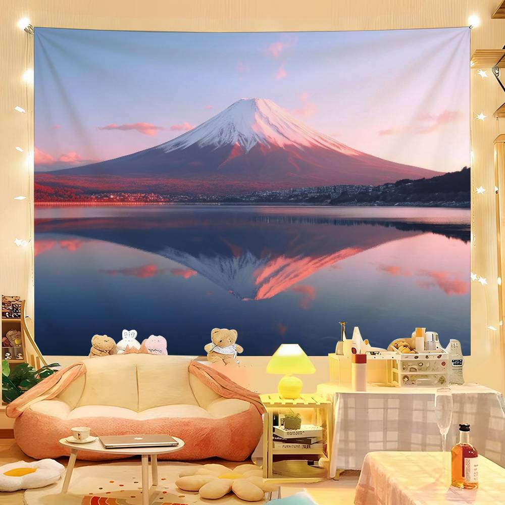 1pc Japanese Mount Fuji Colorful Hippie Psychedelic Bar Living Room Study Bedroom Dorm Decor Aesthetic