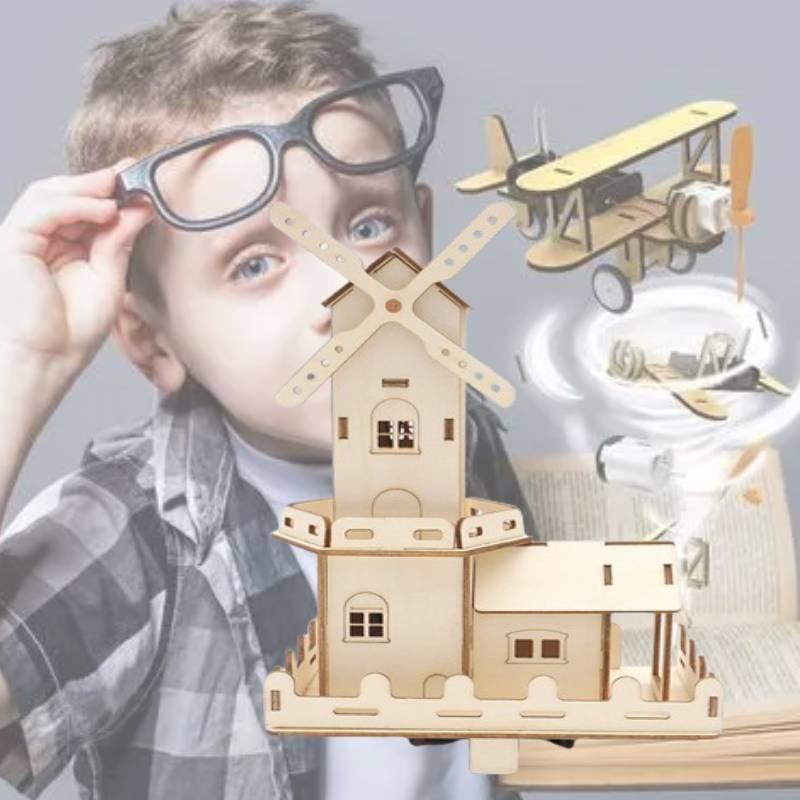 Детская деревянная самодельная голландская ветряная мельница, научная игрушка, электрический маяк, образовательная модель