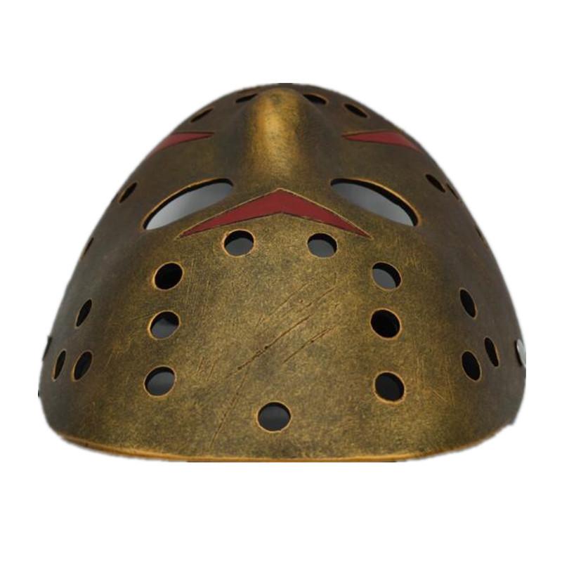 Яркая маска на Хэллоуин для вечеринок с уникальным дизайном Джейсона в желтых и медных тонах