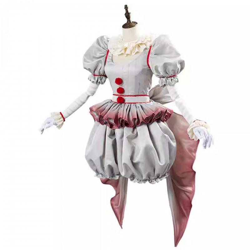 Pennywise Cosplay Dress Horror Clown Outfit Halloween Parties Comic Con