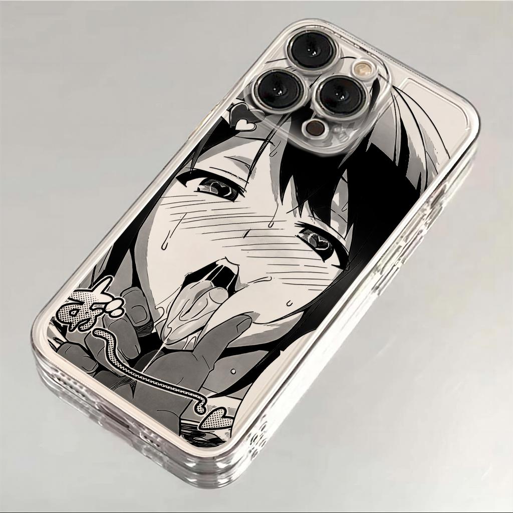 Чехол для телефона Cute girl trend Anime для iPhone 16 15 14 13 12 11 Mini Pro Max X XR XSMax 7 8 Plus SE20 A-Ahegaos Прозрачный чехол
