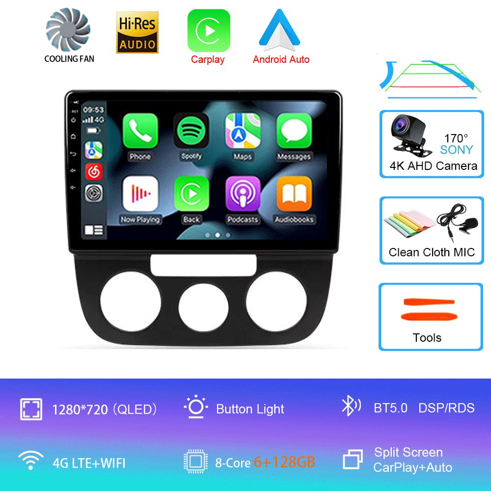 Автомобильное радио Android 14 Carplay Auto для Volkswagen Jetta 5 2005 2006 2007 2008 2009 2010 GPS мультимедийный проигрыватель 4G головное устройство стерео