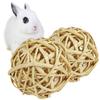 Natural Willoe Chew Ball for Rabbit and Hamster Handwoven Pet Chewing Toy for Teeth Grinding Boredom Relief Cage Enrichment