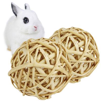 Натуральный ивовый жевательный мяч для кролика и хомяка, ручной работы, жевательная игрушка для питомца для стачивания зубов, снятия скуки, обогащения клетки