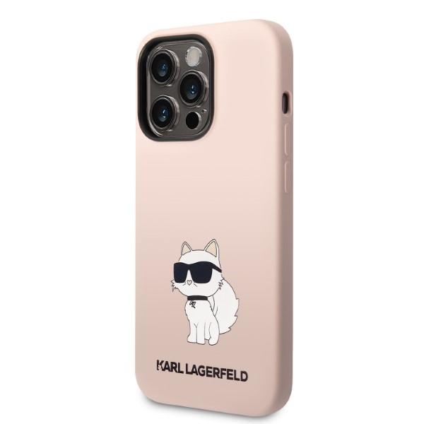 Etui do iPhone 14 Pro Max Karl Lagerfeld Silicone Choupette Różowe