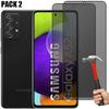 Tempered Glass Screen Protector - Booling - for Samsung Galaxy A52 4G-5G - Anti-spy - 2 Pieces - Black