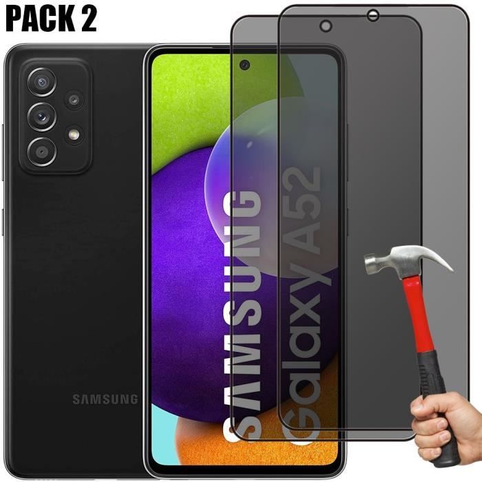 Film de protection en verre trempé - Booling - pour Samsung Galaxy A52 4G-5G - Anti espion - 2 pièces - Noir