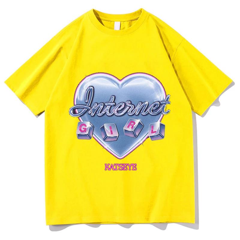 KATSEYE INTERNET GIRL Tour 2026 Tshirt Summer Short Sleeve Unisex Oneck Tshirts Cotton Unisex Streetwear Print Fashion Tops Tees