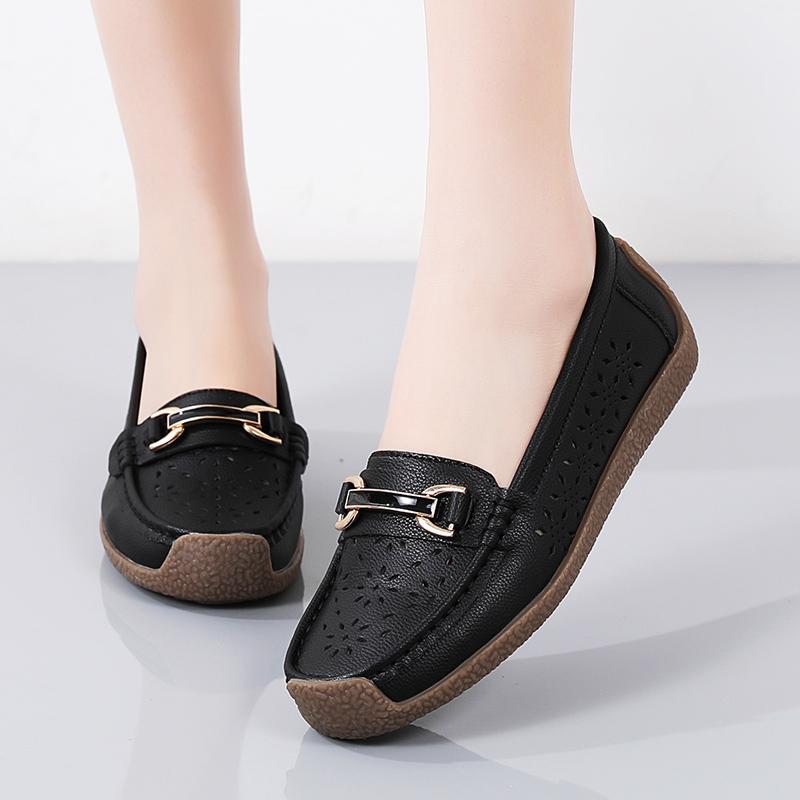 Женские лоферы на плоской подошве, кожаные мокасины для вождения, удобные повседневные без шнуровки прогулочные минималистичные летние балетки для мамы на плоской подошве