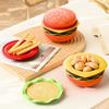 Hamburger Appetizer Plates Set 6-Layer Mini Plate Sets for Dessert Sauces Dip Stackable Serving Dishes for Snacks Sushi Parties