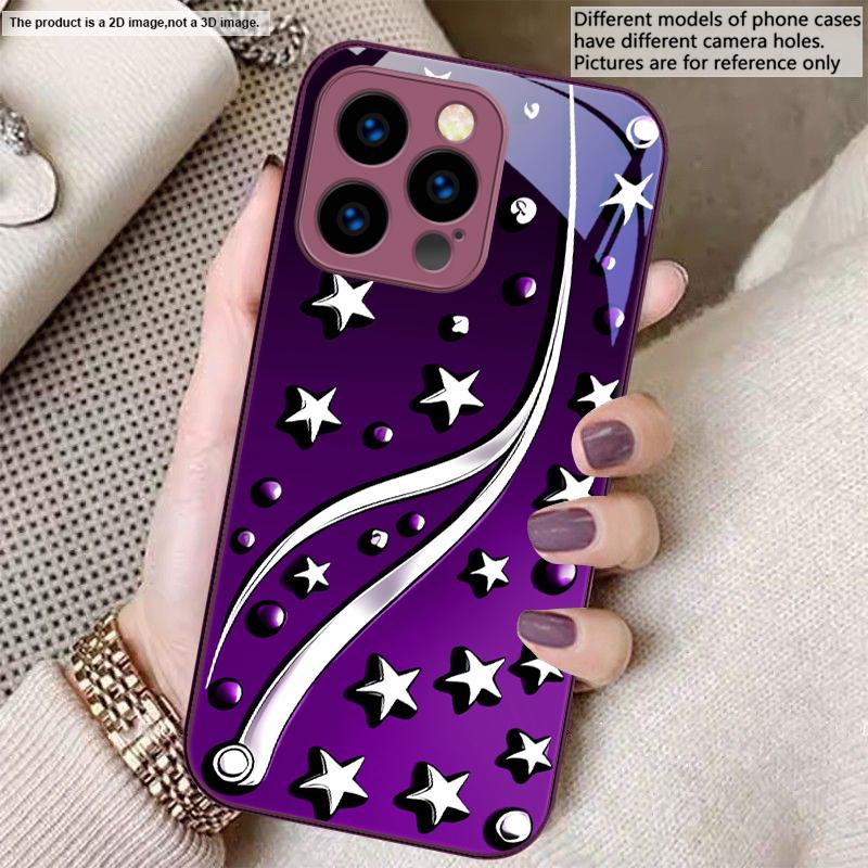 Глубокая ночь со звездами Для iPhone 17 Air 16 E 15 14 13 Plus 12 mini 17 Pro Max 11Pro XR Xs X 7 8 11 Закаленное Стекло Чехол для Телефона