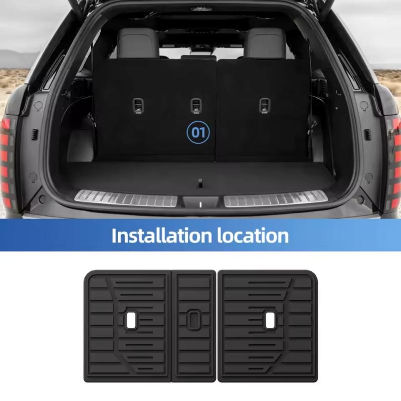 For Hyundai Palisade 6/7 Seater Hybrid 2020-2026 Trunk Mat Cargo Liner TPE Third Row Seat Backrest Mat Anti Dirty Protective Pad