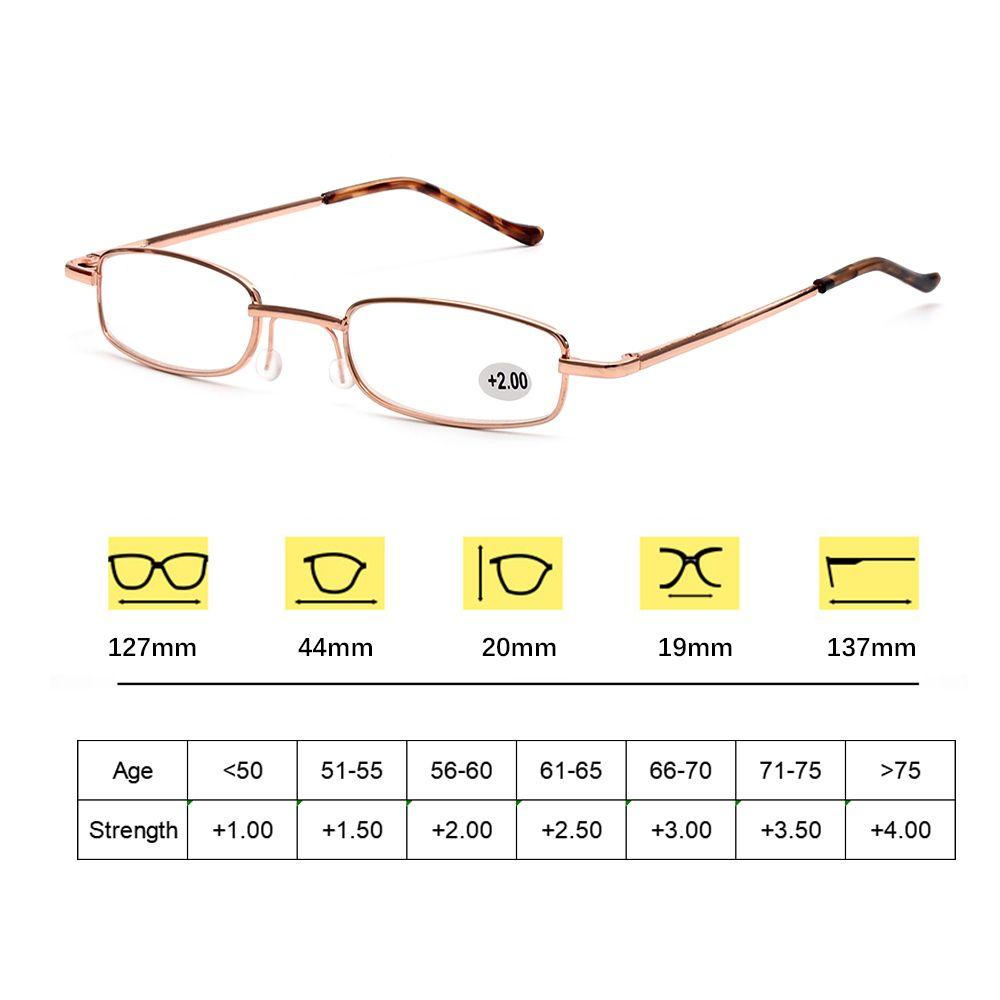 Spring Hinge Small Compact Eyeglass Reading Glasses Presbyopic Glasses with Pen Tube Case Portable