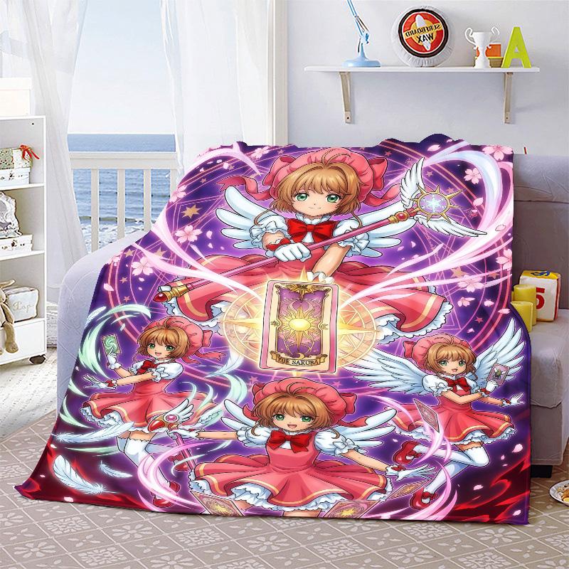 Плюшевое фланелевое одеяло Cardcaptor Sakura, мягкое, теплое, легкое, для дивана, кровати, домашнего использования -QJY