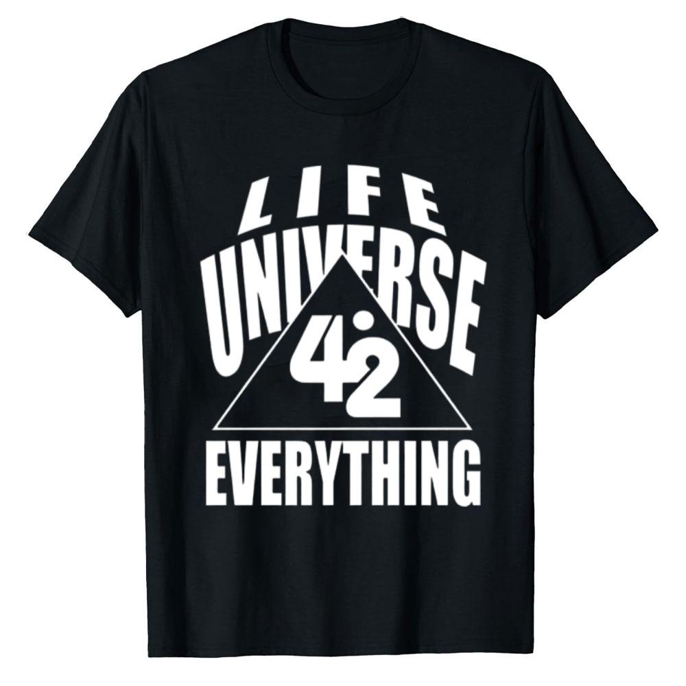 The Hitchhikers Guide To The Galaxy 42 Life Universe Everything Summer TShirt Unisexs WoUINISEXs Casual Graphic Tee Shortsleev