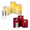 3Pcs LED Flameless Candles Outdoor Real Wax Candle with Remote Control Indoor Battery Operated Flickering LED Pillar Candles