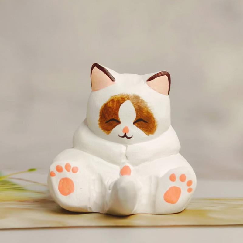 Wooden Cat Sculpture Modern Art Gift For Birthday And Holiday Celebrations