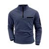 Men's Athletic Polo Shirt, Stylish Design with Half-Zip Sleeves, Outdoor Street Style Long-Sleeved Casual Men's Top