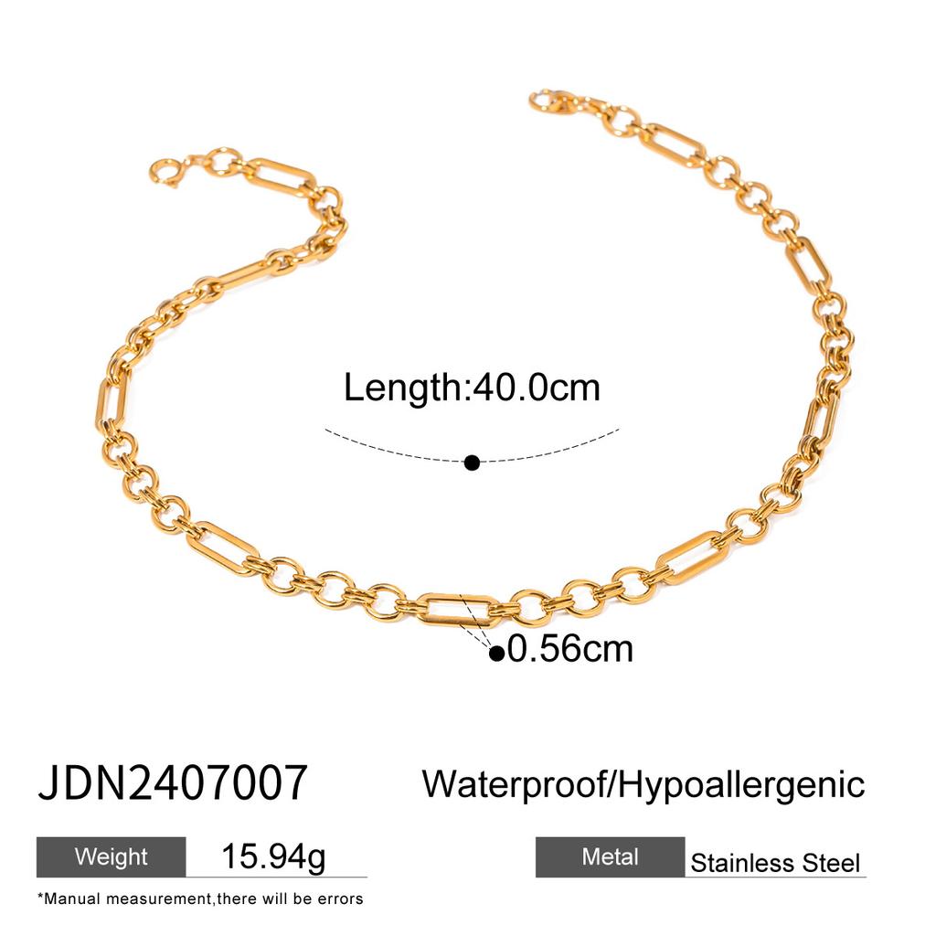 Uworld Ocean Vacation Style 18K Gold Color Plated Stainless Steel Natural Stone Crab Claws Seahorse Pendant Necklace Stackable C