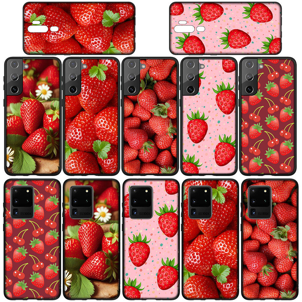 Чехол для телефона Samsung Galaxy S25 S23 S22 S24 Ultra FE A05 A06 A15 A16 A36 A37 A35 A54 A24 A55 A56 A57 A25 A26 A53 A17 Клубника Фрукты Летний Чехол