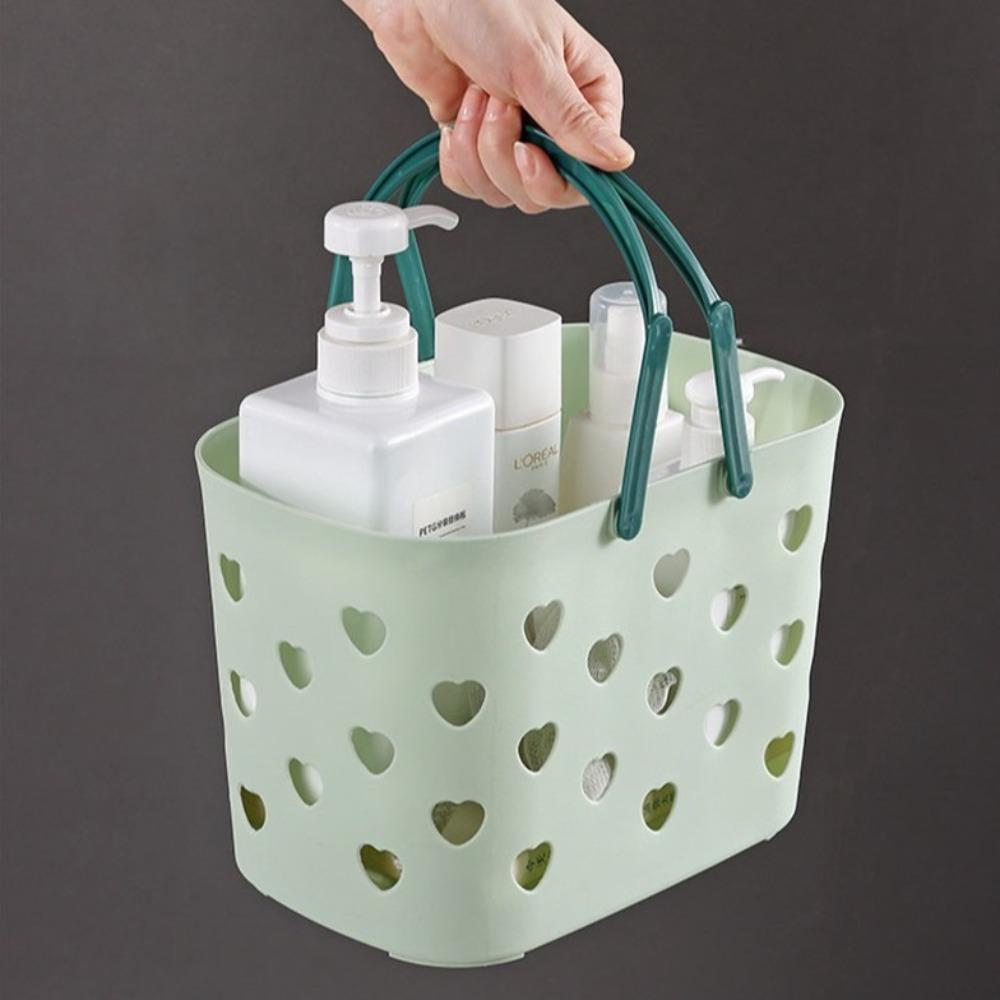 Large Capacity Shower Basket Plastic Drainage Toiletry Basket Portable College Dorm Organizer
