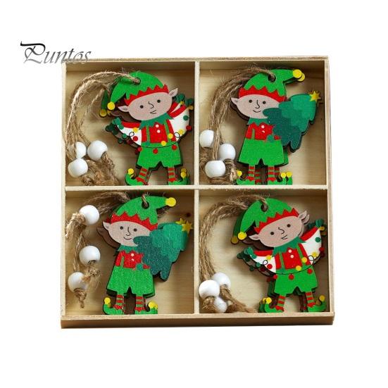 12 шт. рождественские подвесные украшения деревянные пряничные человечки гномы подвеска для рождественской елки украшения для дома кухни праздничные принадлежности для вечеринок
