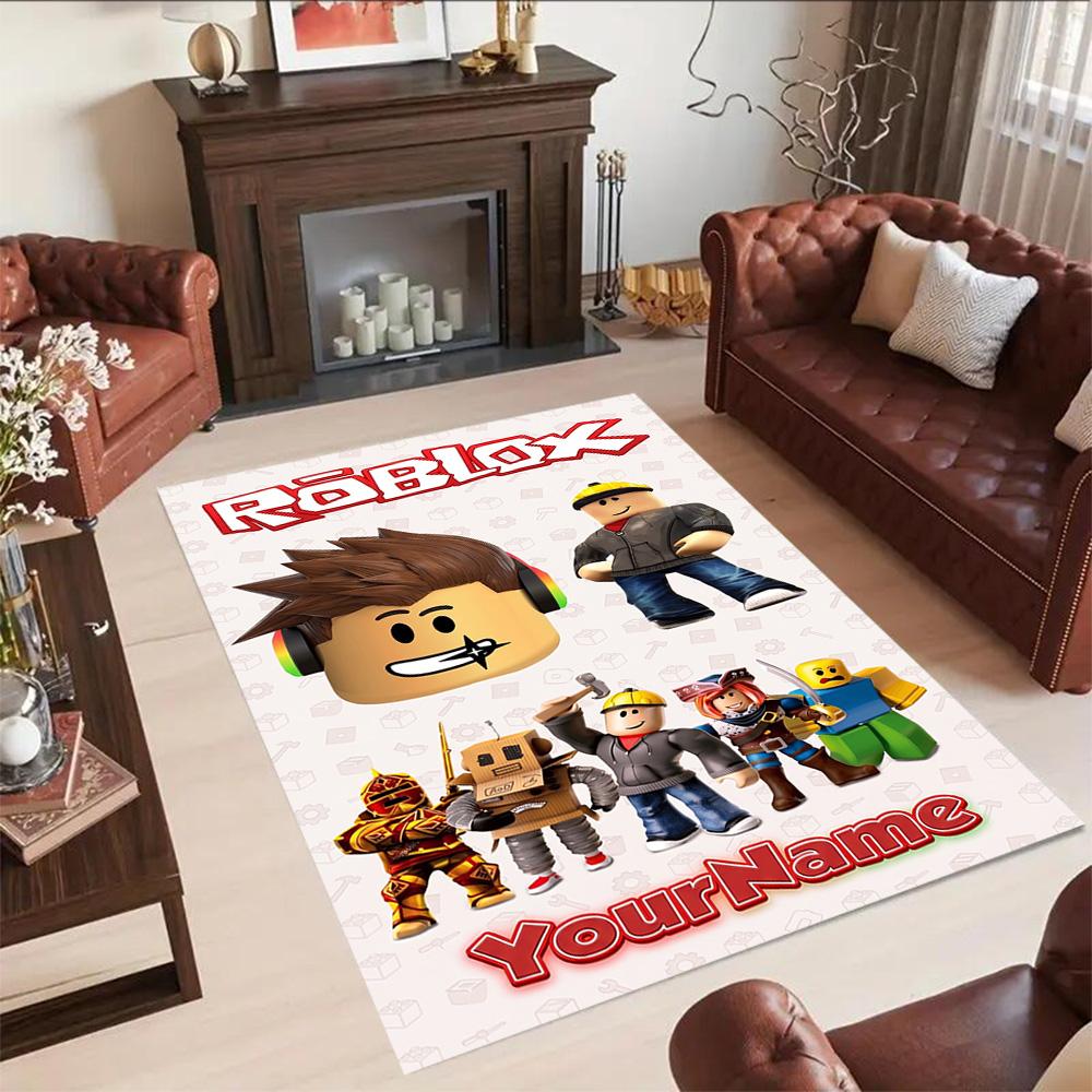 Roblox 176 Customized Name Area Rug Perfect for Playrooms Dormitory Entryway Hallway Antislip Carpet Anime Office Decor