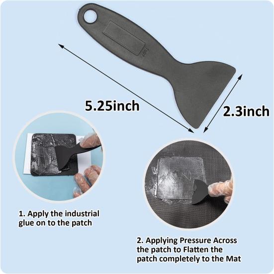 1 комплект, 4x4 дюйма, комплект ремонтных заплат для батута со скребком, клейкая протирка, водонепроницаемая заплатка для разрыва отверстия на батуте, квадратная черная нашивка