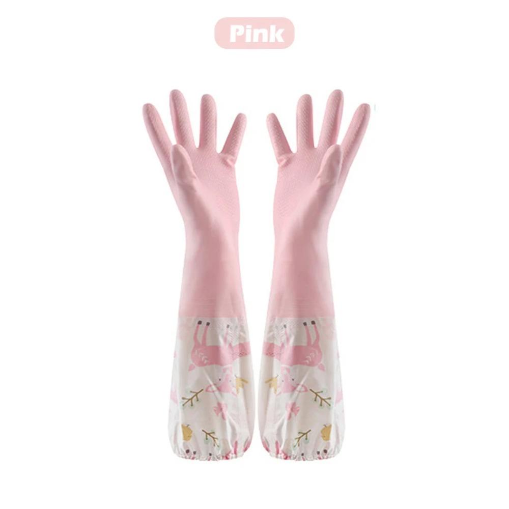 Elastic Band Mouth Waterproof Gloves Single Layer Rubber Gloves New Dishwashing Gloves Kitchen