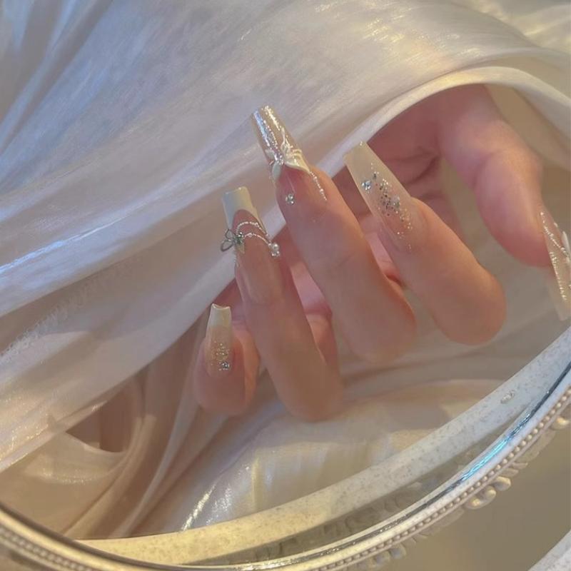 2Pcs 3D Butterfly Nail Accessories Zircon Sparkling Diamond Mini Embellishment Nail Decoration Nail Butterfly Drill