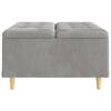 Storage Ottoman with Cushion Light Grey 80 x 80 x 45 cm Velvet
