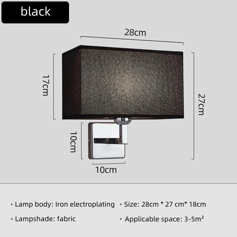 Современный светодиодный настенный светильник Nordic E27 с выключателем, прикроватная тканевая светодиодная лампа для чтения в гостиную, спальню, кабинет, украшение