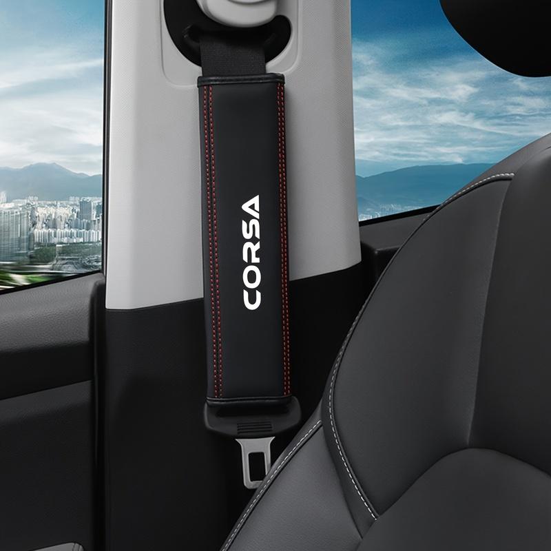for Opel Corsa D C E Safety Belts Shoulder Protection PU Leather Car Seat Belt Protection Shoulder Pads Car Seat Belt Cover
