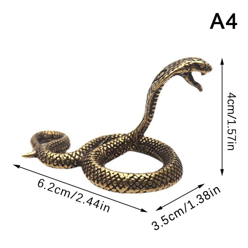 Copper Brass Mini Snake Antique Bronze Decor Figurines For Interior Decoration Desktop Ornament Pure Copper Miniatures Statue
