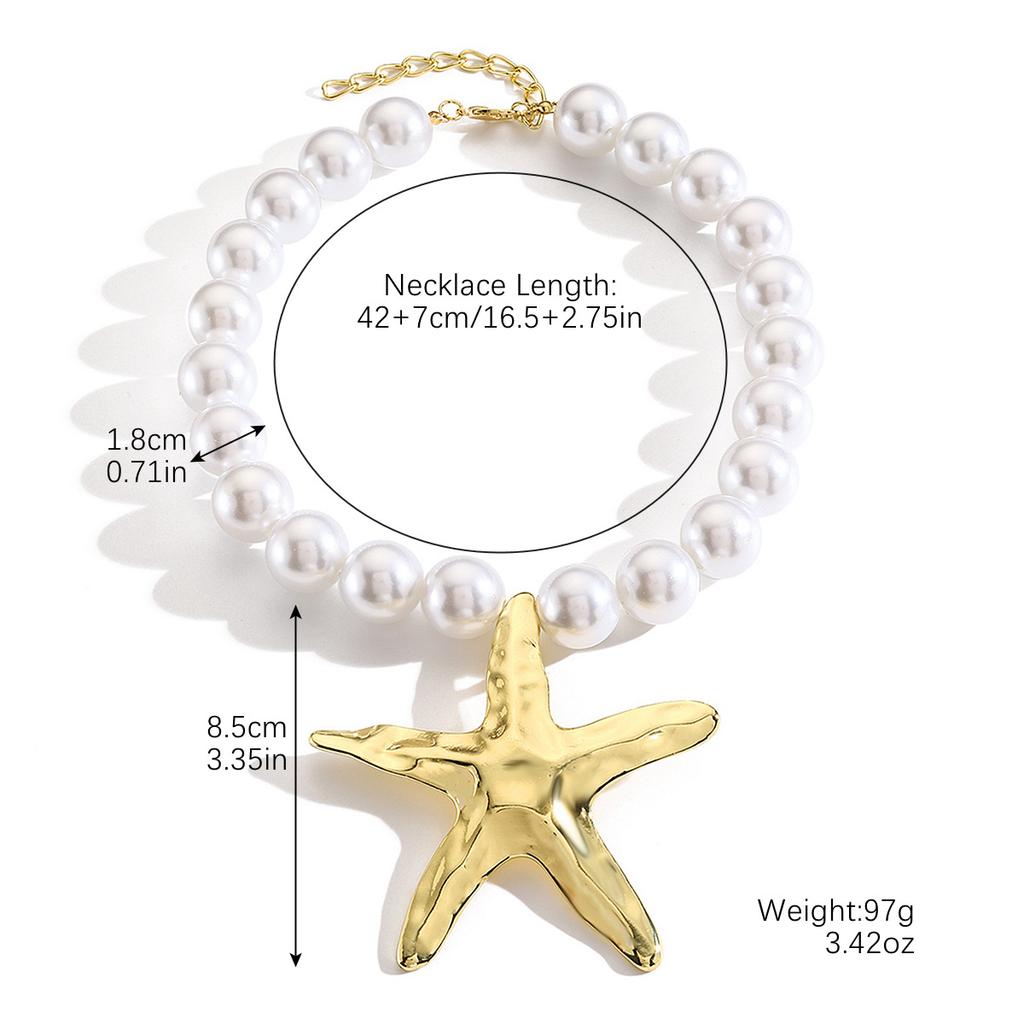 Ожерелье для женщин, ювелирные изделия, геометрическая морская звезда, ракушка, сплав, ожерелье, нишевый дизайн, ожерелье в стиле океана, красивое элегантное ожерелье для нее
