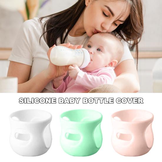 3 Pcs Silicone Bottle Sleeves 120ml/240ml Baby Bottle Holder Anti-slip BPA Free Insulation Sleeve for Glass Baby Bottle