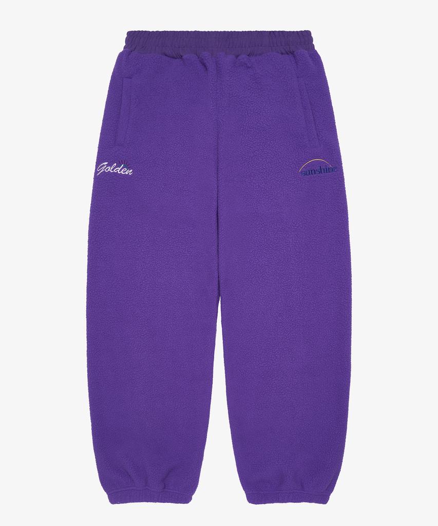 GOLDEN SUNSHINE Sherpa Fleece Jogger Pants_Purple