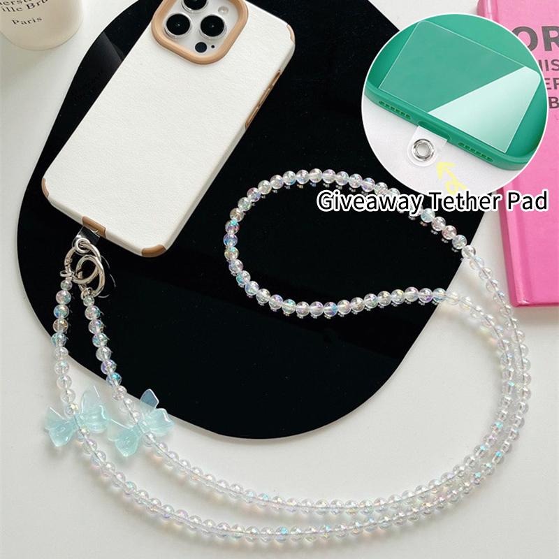 Бант бусины универсальный кроссбоди телефон шнурок длинный шейный шнур подвесной ремешок для iPhone Samsung Xiaomi анти-потеря телефон цепь