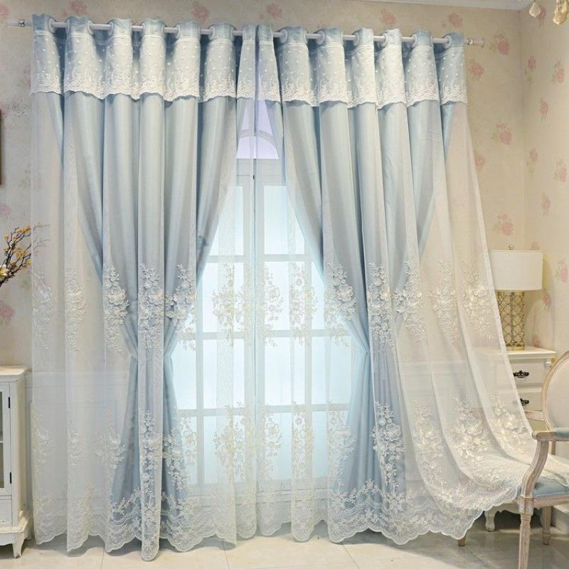 Европейские стильные атмосферные вышитые плотные шторы для гостиной, спальни, кабинета, оконные шторы на заказ