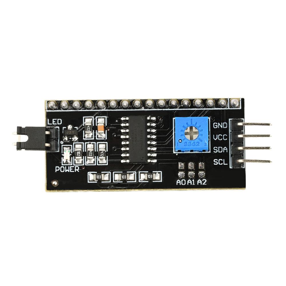 Плата расширения PCF8574 с интерфейсом I2C для LCD1602/2004 Черная печатная плата с регулируемой контрастностью и подсветкой