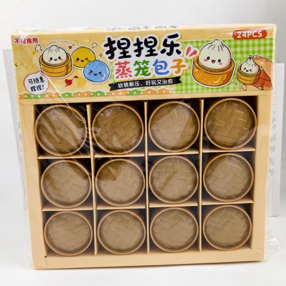 Mini Size Squeezable Toys Slow Rebound Fidget Sensory Toy Steamer Bun Squishy Fidget Toy Play Set