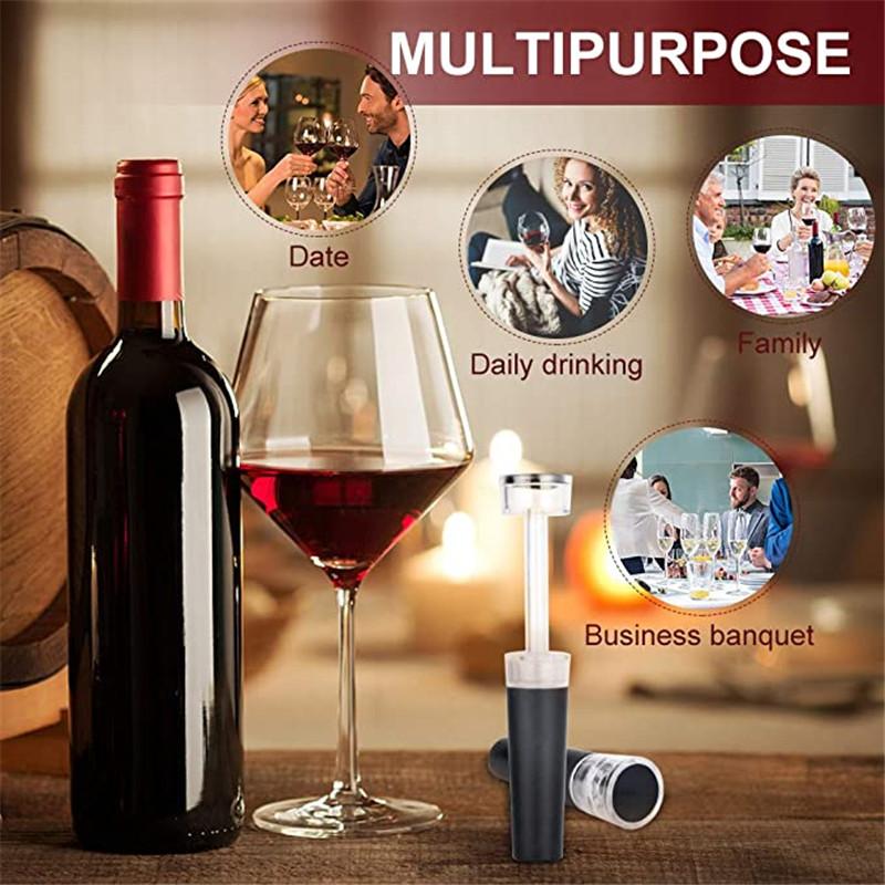 Silicone Bottle Stoppers with Built-in Vacuum Wine Saver Pump Food-safe Silicone Caps Vacuum Wine Stopper 5